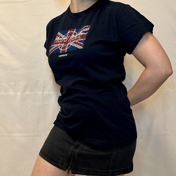 Vintage y2k Hard Rock Cafe London Navy Graphic Tee - XL - Picture 3 of 9